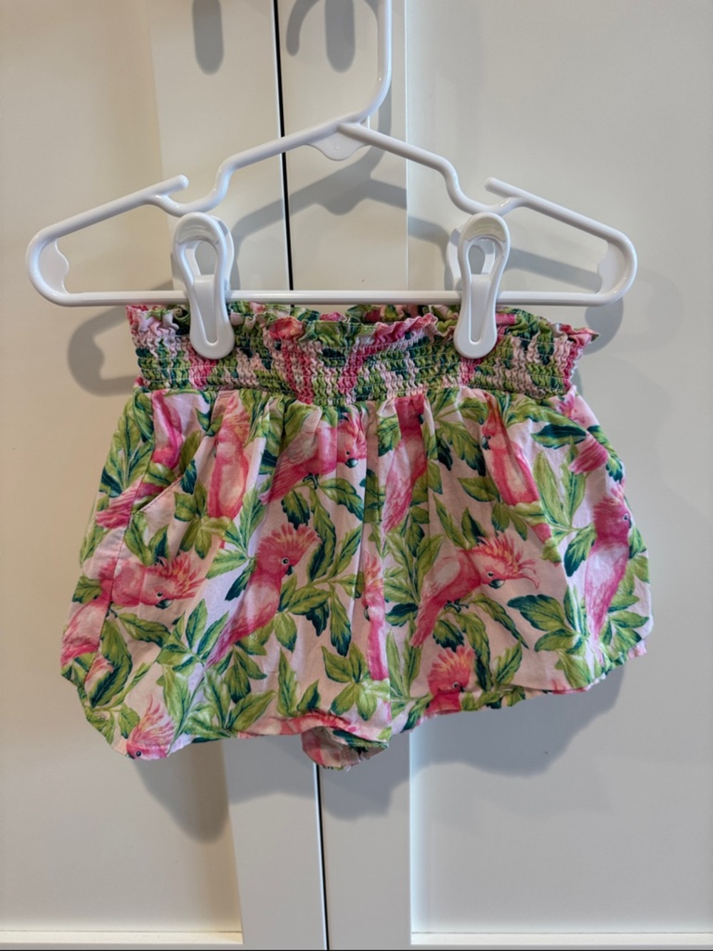 Janie and Jack Pink Floral Parrot Shorts